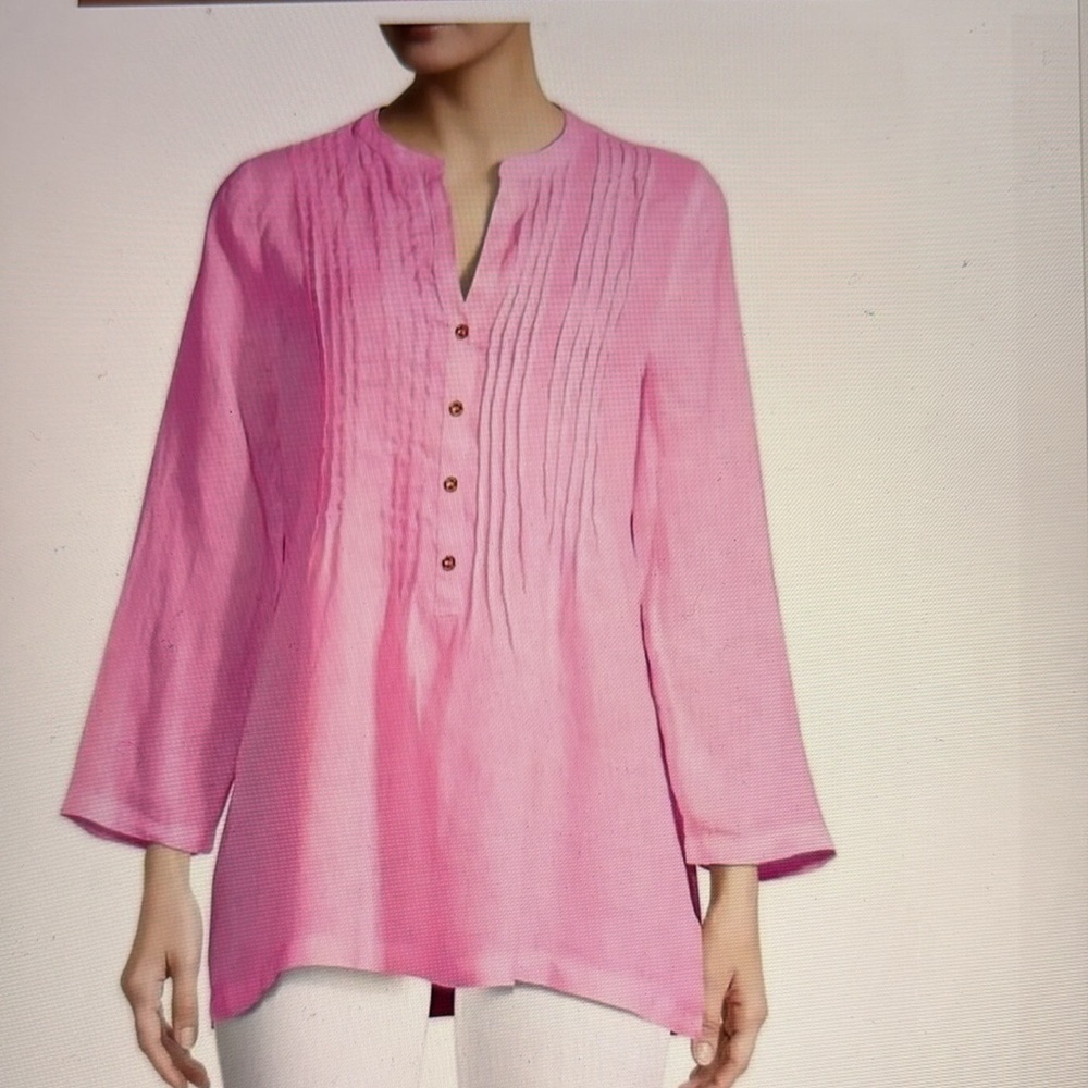 Lilly Pulitzer Sarasota Pink Linen Blouse M
